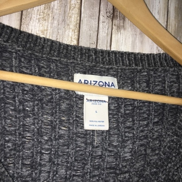 NWT Arizona Jeans Co. Grey Cable Knit Sweater - Picture 4 of 5